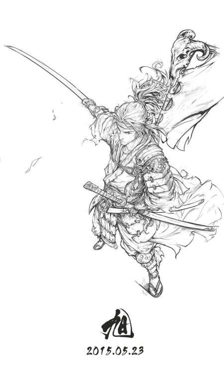 Рисунки карандашом самурай