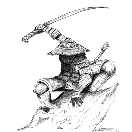 Эскиз самурай