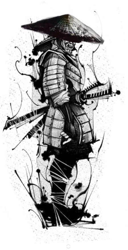 Эскизы тату самурай ронин