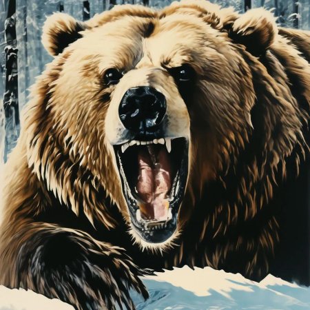 Оскал медведя рисунок
