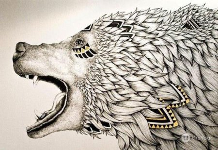 Зентангл волк