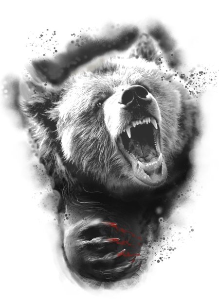 Медведь эскиз тату