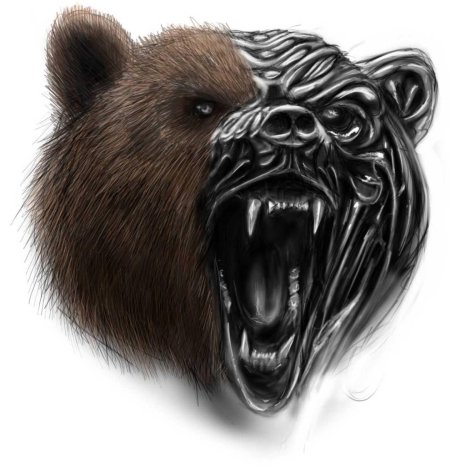 Оскал медведя тату эскиз