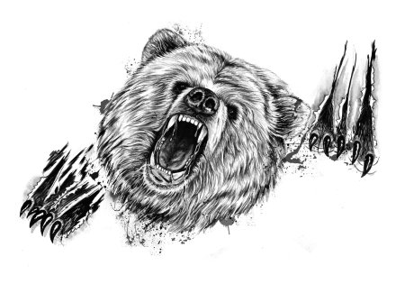 Эскиз тату медведь