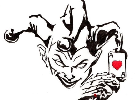 Карточный джокер тату