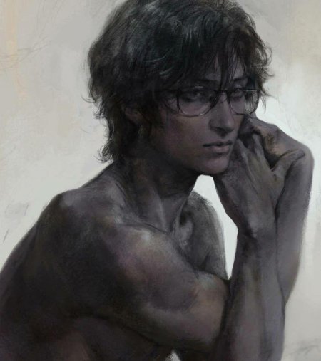Портрет углем академический