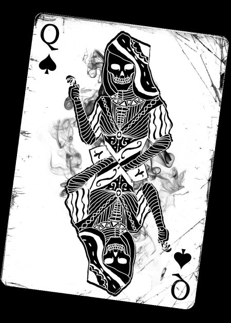 Скелет с картой туз пик