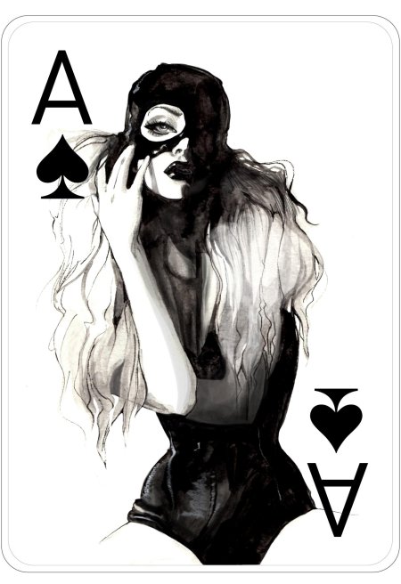 Игральные карты дама пики