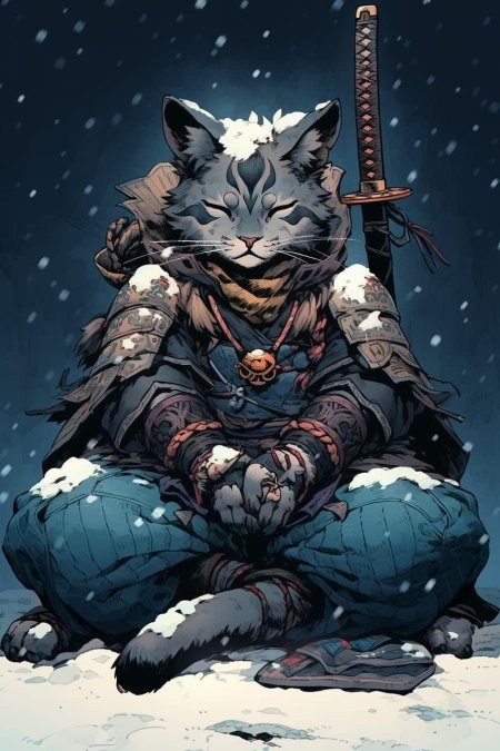 Котик самурай