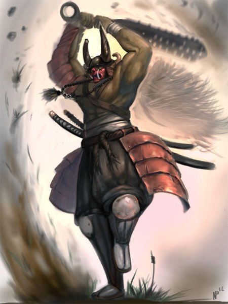 Демон самурай с канабо