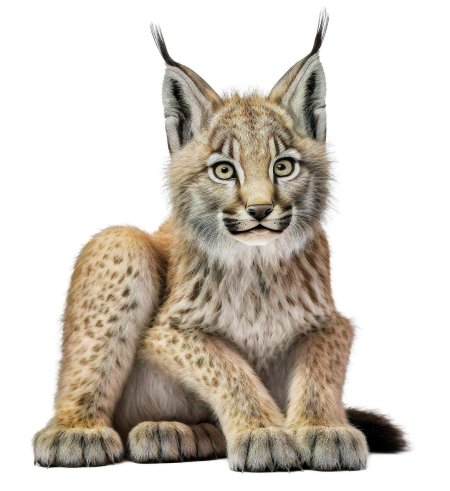 Рысь на белом фоне