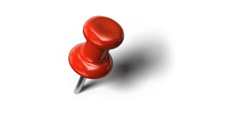 Канцелярская кнопка на прозрачном фоне