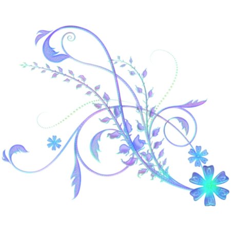 Цветочный орнамент на прозрачном фоне