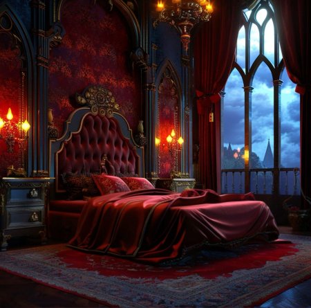 Спальня в готическом стиле