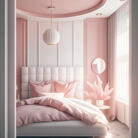 Спальня в розовых тонах