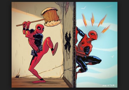 Человек паук и дэдпул