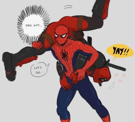Дэдпул и человек паук арты
