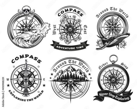 Лого компас морской