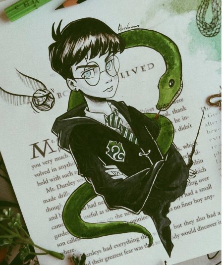 Скетчбук гарри поттер слизерин