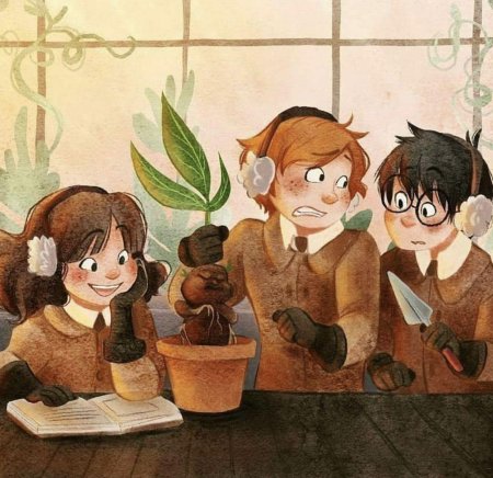 Мультяшный гарри поттер рон и гермиона