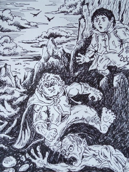 Голлум в книге хоббит иллюстрация