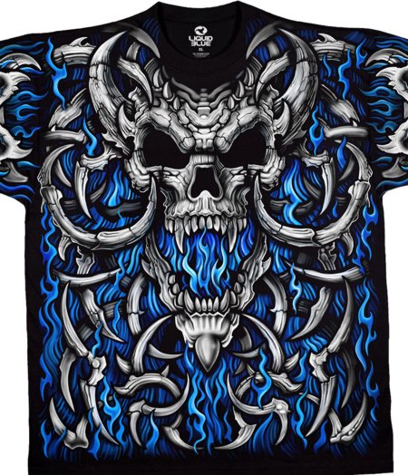 Футболка liquid blue skulls