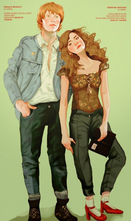 Гермиона грейнджер и рон уизли арт