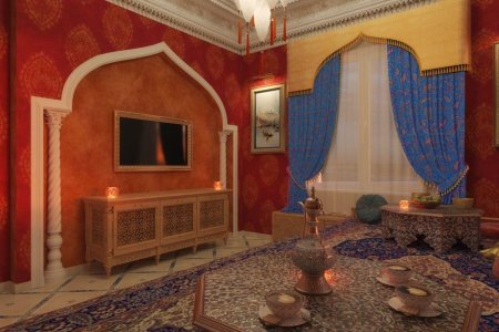 Интерьер кальянной в восточном стиле