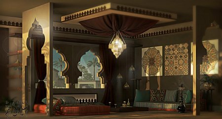 Интерьер в арабском стиле светлых тонах