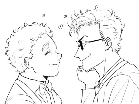 Кроули благие знамения рисунок