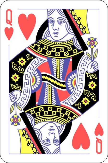 Игральные карты дама червей