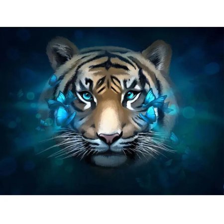 Алмазная мозаика х голубоглазый тигр