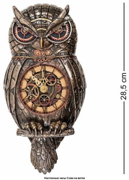 Ws- статуэтка-часы в стиле стимпанк \ сова