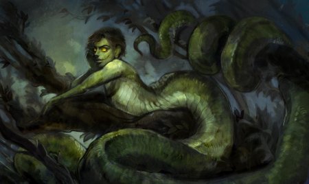 Зеленая змея арт