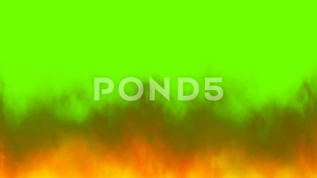 Огонь на зелёном фоне футаж