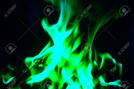 Пламя зеленого цвета