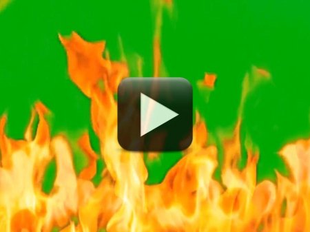 Огонь на зеленом фоне