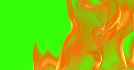 Футаж огня на зеленом фоне