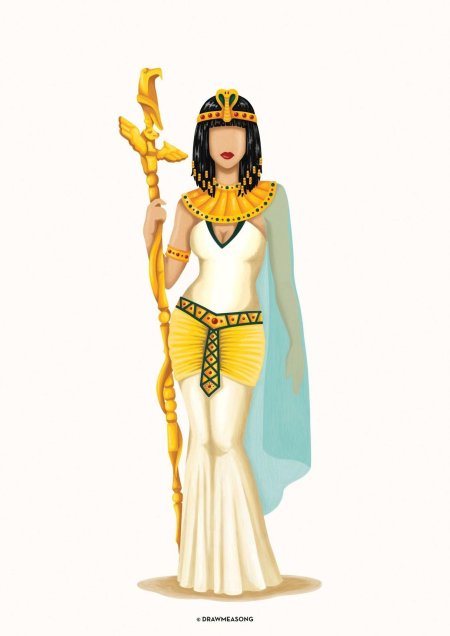 Царица египта клеопатра в полный рост