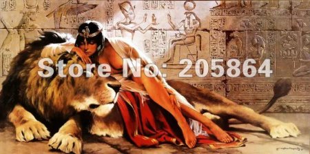 Картина клеопатра со львом
