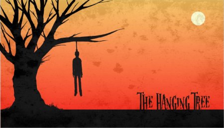 Повешенные на дереве арт