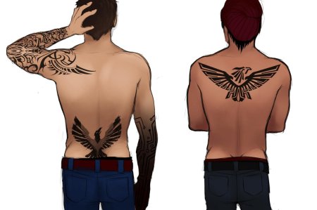 Тату на спине мужская