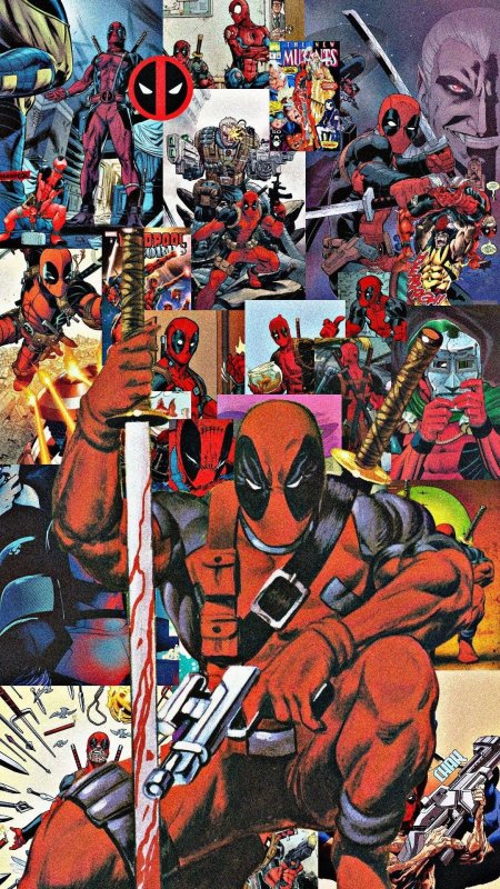 Сине жёлтый дедпул комикс