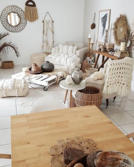 Сканди бохо интерьер