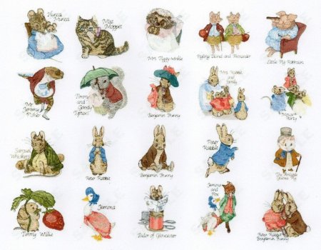 Вышивка кролик питер беатрикс поттер