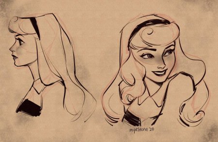 Принцесса дисней аврора скетч