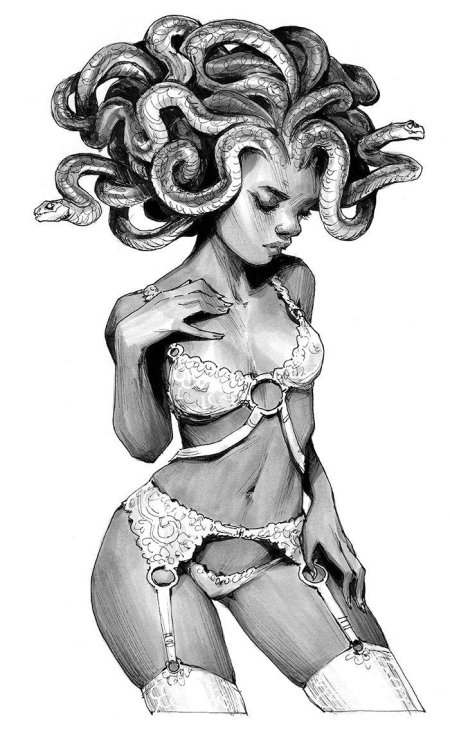 Эскиз тату медуза горгона