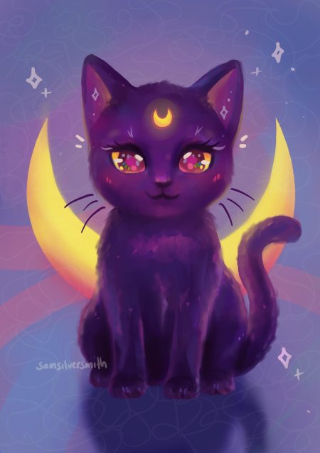 Кошка сейлор мун луна арт