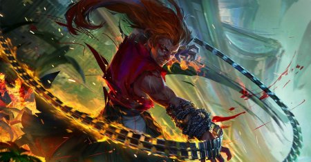 Воин с цепью фэнтези