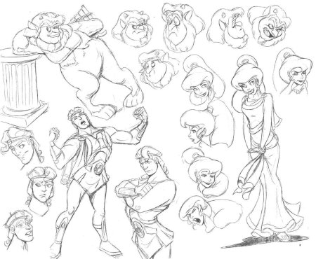 Наброски персонажей дисней